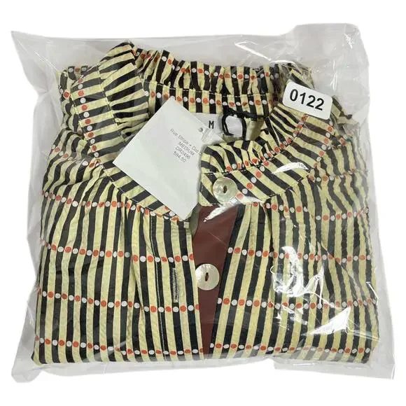 THML Faith Button Up Dress Womens Medium Rue Stripe Dot NWT - Picture 10 of 10